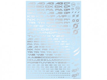 HI Q PARTS TR Decal 3 Alphabet Silver (1pc.), HIQ73929, by HI Q PARTS