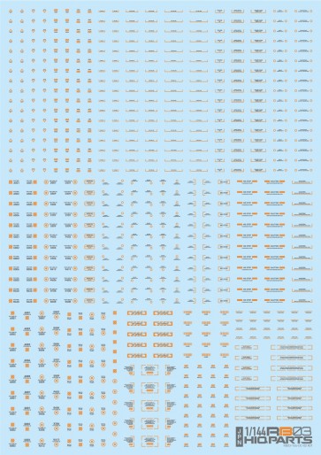 HI Q PARTS 1/144 RB03 Caution Decals Gray & Orange (1 Sheet), HIQ89609, by HI Q PARTS