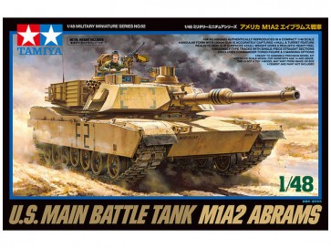 Tamiya 1/48 Military Miniature series U.S. MAIN BATTLE TANK M1A2 ABRAMS  , TAM25924, by TAMIYA