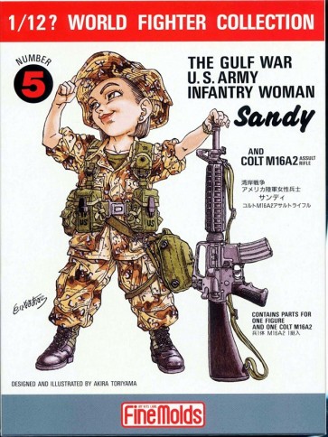 Fine Molds 1/12 World Fighter Collection US Female Soldier (Gulf War) Sandy / Colt M16A2, FIN20551, by Fine Molds