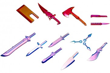Kotobukiya WEAPON UNIT 34EX KNIFE SET SPECIAL EDITION (POLARIZATION RED & BLUE) , KBY12435, by KOTOBUKIYA