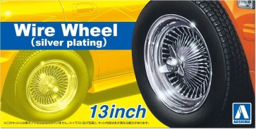 Aoshima 1/24 The Tuned Parts No.109 Wire Wheel (Silver Plated) 13 Inches, AOS66263, by AOSHIMA