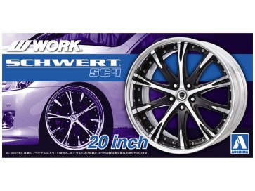 Aoshima 1/24 The Tuned Parts Work Schwart SC 4 20 Inch  (4 wheels & tires) , AOS52761, by AOSHIMA