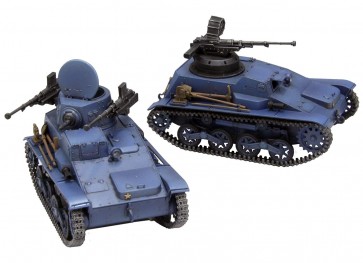 Fine Molds 1/35 GIRLS UND PANZER: RIBBON MUSHA TYPE 97 LIGHT AFV TEKE DEMON TEAM SUPER KAI & UNMANNED TURRET 2 CAR SET  , FIN11130, by Fine Molds