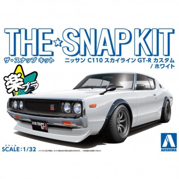 Aoshima 1/32 The Snap Kit No.18-SP2 Nissan C110 Skyline GT-R Custom (White), AOS66836, by AOSHIMA
