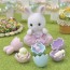 Epoch Sylvanian Families white bunny's easter set  , EPC43587, by Epoch