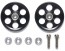 Tamiya Mini 4WD Grade Up Part HG LIGHTWEIGHT 19MM ALUMINUM BALL-RACE ROLLERS (RINGLESS/BLACK)  , TAM54988, by TAMIYA