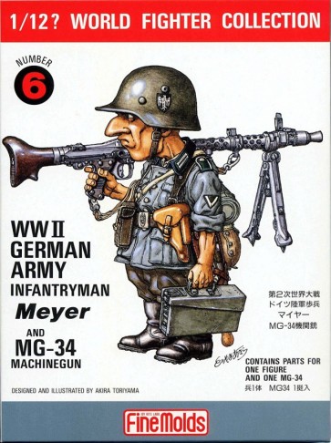 Fine Molds 1/12 World Fighter Collection W.W.II German Infantry Army Meyer / MG-34 Machine Gun, FIN20568, by Fine Molds