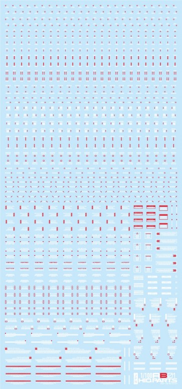 HI Q PARTS 1/100 RB01 Caution Decals White & Red (1pc), HIQ77231, by HI Q PARTS