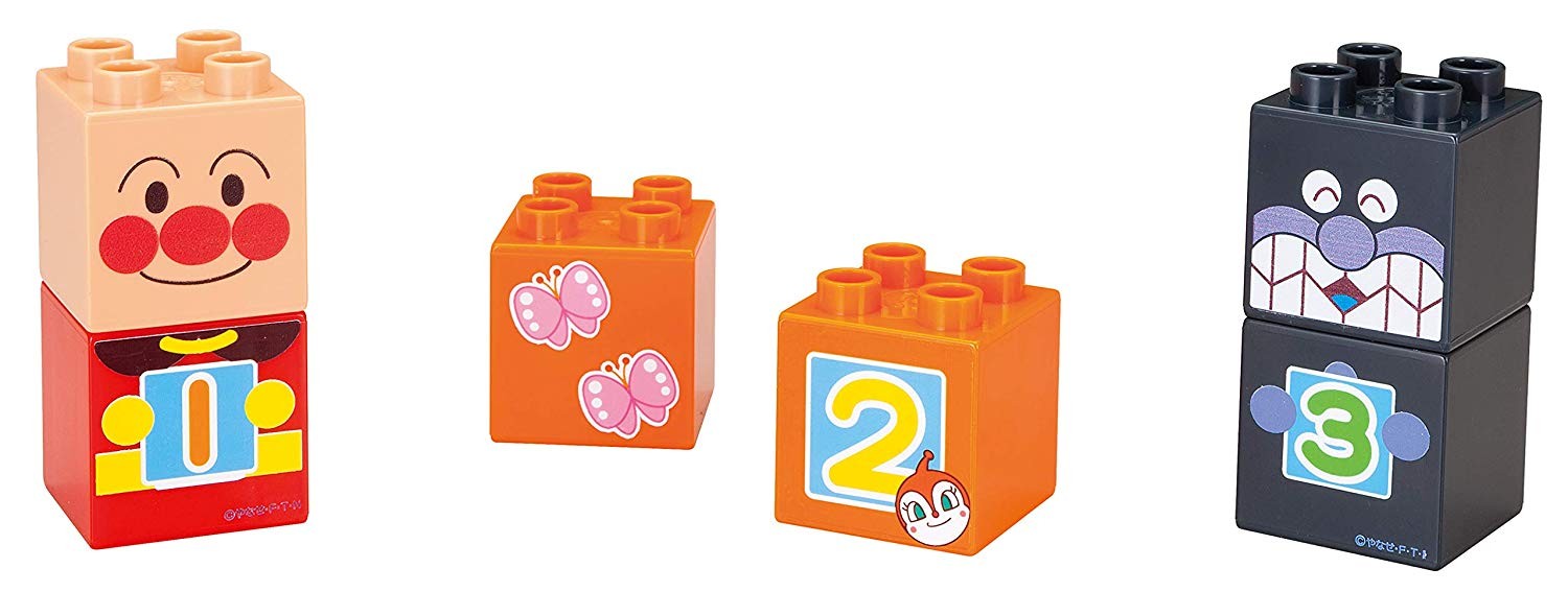 Bandai Block lab Anpanman SL Man and 1 2 3! Suji block set japan