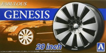 Aoshima 1/24 fabless Genesis 20 inch  (4 wheels & tires), AOS54666, by AOSHIMA