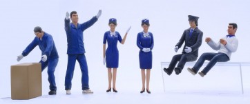 Fujimi 1/32 Garage & Tool Series BUS TOUR CONDUCTOR & BUS DRIVER, TRUCK DRIVER & WORKERS FIGURE SET  , FUJ16518, by FUJIMI