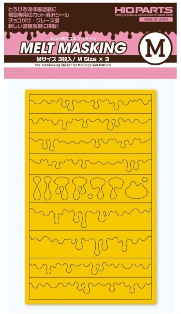 HI Q PARTS Pre-cut musking sticker for melting paint pattern M size 3pc  , HIQ75664, by HI Q PARTS