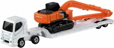 TAKARA TOMY No.143 Hitachi Construction Machinery Hydraulic Excavator ZX210-7 SLF and Heavy Equipment Transport Vehicle, TAK17694, by TAKARA TOMY