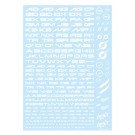 HI Q PARTS TR Decal 3 Alphabet White (1 piece) , HIQ73578, by HI Q PARTS