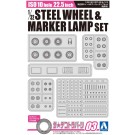 Aoshima 1/32 Dekotora parts No.03 ISO10 HOLE 22.5-INCH IRON WHEEL & MARKER LAMP SET (FOR HIGH-FLOOR)  , AOS58190, by AOSHIMA