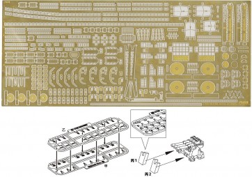 Fujimi 1/700 Special Series IJN HEAVY CRUISER TONE PHOTO-ETCHED PARTS (W/2PCS 25MM MACHINE GUN)  , FUJ32595, by FUJIMI