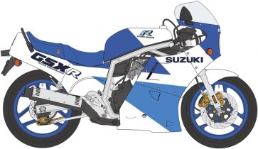 Hasegawa 1/12 SUZUKI GSX-R750 (H) (GR71G) BLUE / WHITE COLOR, HAS17461, by HASEGAWA