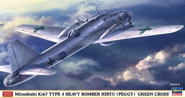 Hasegawa 1/72 Mitsubishi Ki67 Type 4 Heavy Bomber Hiryu Green Cross, HSG02352, by HASEGAWA