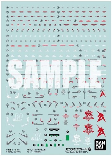 Gundam Decal No.125 for RG 1/144  Nu Gundam, BAN19891, by BANDAI