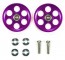 Tamiya Mini 4WD Grade Up Part HG LIGHTWEIGHT 19MM ALUMINUM BALL-RACE ROLLERS (RINGLESS/PURPLE)  , TAM55398, by TAMIYA