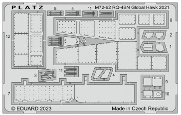 Platz 1/72 Detail Up Etching Parts for RQ-4 Global Hawk, PLZ88373, by PLATZ