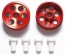 Tamiya Mini 4WD Grade Up Part HG ALUMINUM REVERSIBLE WHEELS FOR LOW PROFILE TIRES (SUPER X & XX, RED/2PCS.)  , TAM55169, by TAMIYA