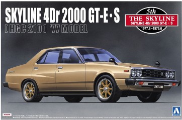Aoshima 1/24  Skyline Japan 4 Dr 2000 GT-E ・ S Early Type (HGC 210) '77 plastic kit , AOS41680, by AOSHIMA