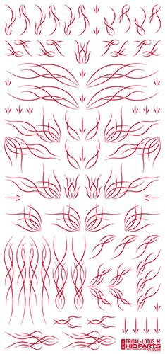 HiQ Parts Red Tribal Lotus M (1 piece), HIQTRI-L-M-RED, by HI Q PARTS