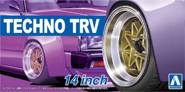 Aoshima 1/24 Techno TRV 14 inches Plastic kit   (4 wheels & tires), AOS53867, by AOSHIMA