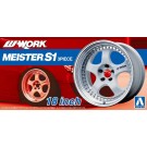 Aoshima 1/24 Work Meister S1 3 piece 18 inches  (4 wheels & tires), AOS52990, by AOSHIMA