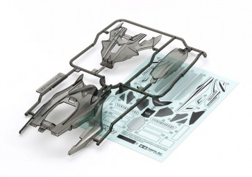 Tamiya Mini 4WD Grade Up Part DCR-01 Body Parts Set (Clear Black) (Mini 4WD Limited) , TAM54087, by TAMIYA