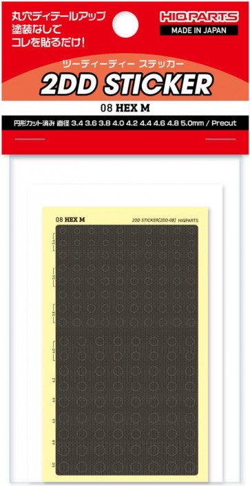 HI Q PARTS 2DD Sticker 08 Hex M (1 Sheet), HIQ78665, by HI Q PARTS