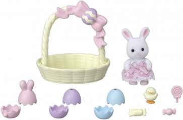 Epoch Sylvanian Families white bunny's easter set  , EPC43587, by Epoch