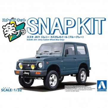 Aoshima 1/32 Raku-Pla Snap Kit No.18CU-BG Suzuki JA11 Jimny Custom Wheel (Blue Gray), AOS04146, by AOSHIMA