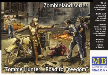 1/35 female warrior rider + zombie two male bodies and female two-body fantasy, MB35175, by MASTER BOX