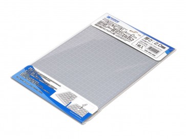 Wave Plastic Plate (Gray) with Scale Thickness 2.0mm Scale printing: White, WAV24050, by WAVE