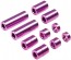Tamiya Mini 4WD Grade Up Part ALUMINUM SPACER 5 TYPES (12/6.7/6/3/1.5MM) 2PCS PURPLE  , TAM55206, by TAMIYA