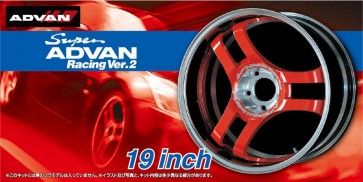Aoshima 1/24 Super Advance Racing Ver.2 19 inches   (4 wheels & tires), AOS54604, by AOSHIMA
