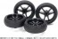 Tamiya Mini 4WD Grade Up Part No.546 (GP.546) Large Dia. Low Friction Arched Tires (31mm) & Carbon Wheels (V Spoke), TAM55460, by TAMIYA