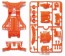 Tamiya Mini 4WD Grade Up Part FM-A FLUORESCENT-COLOR CHASSIS SET (ORANGE)  , TAM55091, by TAMIYA