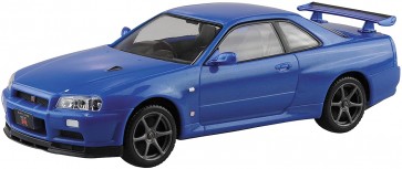 Aoshima 1/32 The Snap Kit No.11-A Nissan R34 Skyline GT-R (Bayside Blue)  , AOS62500, by AOSHIMA