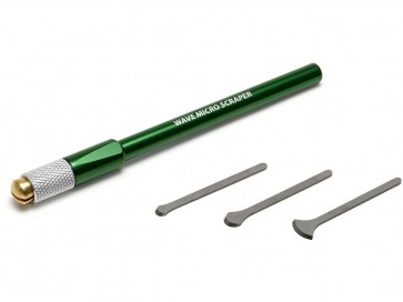Wave HG Micro Scraper Set [3 types of scrapers + green grip], WAV86901, by WAVE