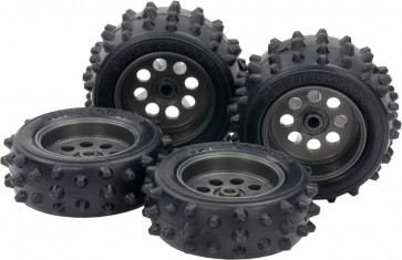 Tamiya GP.547 Spike Tire & Wheel Set (for EZ Chassis), TAM55477, by TAMIYA
