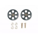Tamiya Mini 4WD Grade Up Part HG LIGHTWEIGHT 19MM ALUMINUM BALL-RACE ROLLERS (RINGLESS/GUN METAL) , TAM54544, by TAMIYA