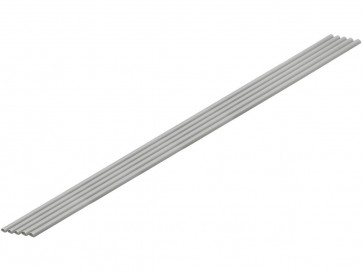 Wave Plastic = Material (Gray) Half Pipe 1.5 x 3 mm 5pcs, WAV24517, by WAVE