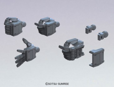 BANDAI  1/144 Builders Parts: MS Hand 01 (EFSF) Dark Gray, BAN0201503, by BANDAI