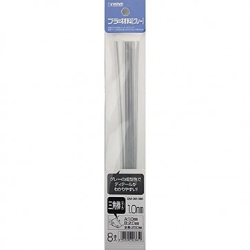 Wave Material ・ Series plastic Material 【Gray】 Triangular bar ② 1.0mm 8 pieces OM361 , WAV23619, by WAVE
