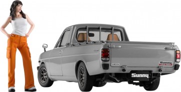 Hasegawa 1/24 Datsun Sunny Truck Long Body Deluxe w/Girls Figure, HAS24262, by HASEGAWA