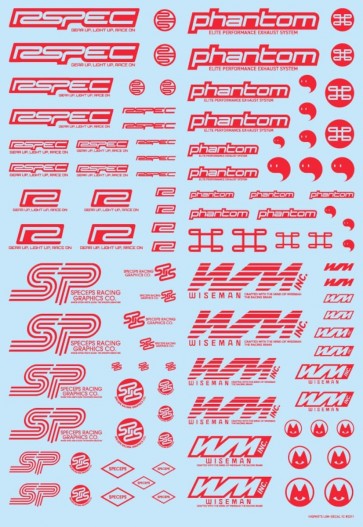 HI Q PARTS LGM Decals 1 Red (1pc), HIQ77767, by HI Q PARTS